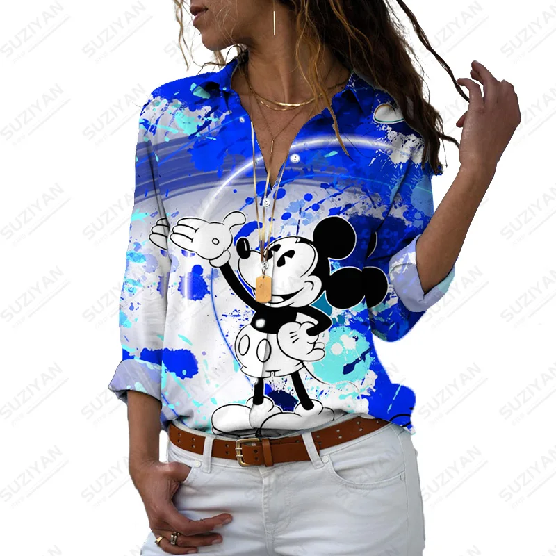 

Women Print Temperament Casual Tops Women Blouse V-Neck Long Sleeve Fashion New Fashion New Women'S Top Temperament Top