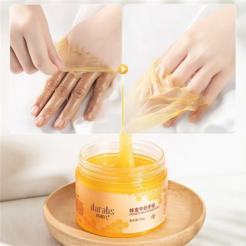 Honey Milk Hand Wax Mask Moisturizing Hydrating Exfoliating Skin Firming Female Hand Care Hand Cream Hand Mask