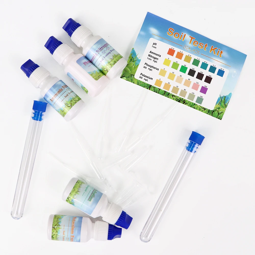 4 in 1 Soil Test Solution Kit PH kalium Phosphorus Nitrogen Measuring Soil Test Liquid Kit For Agriculture Gardening