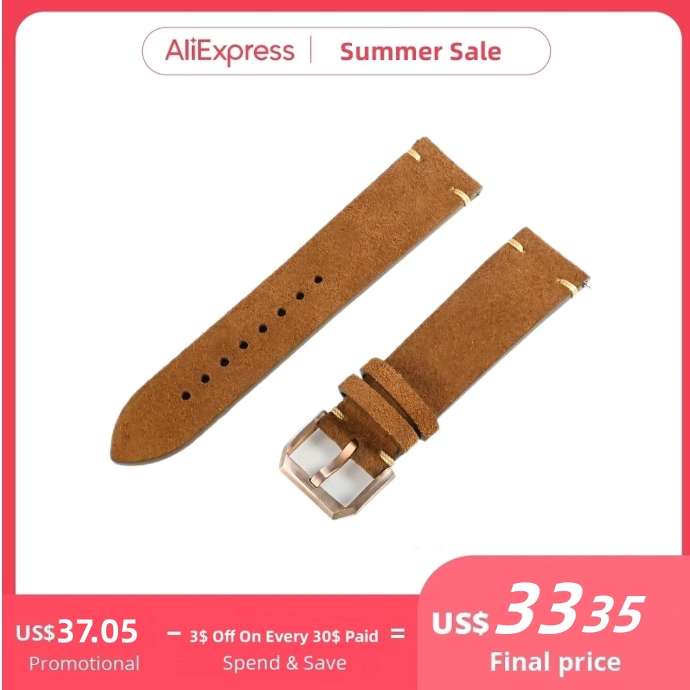 Vintage Leather Strap Bronze Watch Strap Leather Bronze Mens Watch