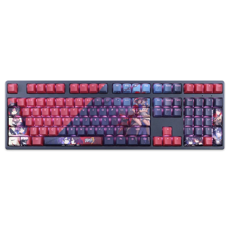 Teclas Conjunto Seele Vollerei Stygian Keycap Pbt Corante Subbed Backlit Keycaps Honkai Impacto Anime Gaming Key Caps Perfil Cereja 108 - Imagem 3