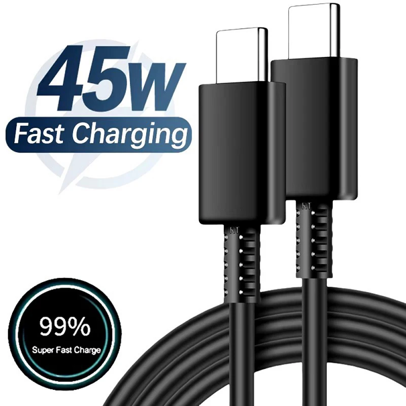 Ultra-Fast 5A PD 45W Dual USB-C Charging Cable
