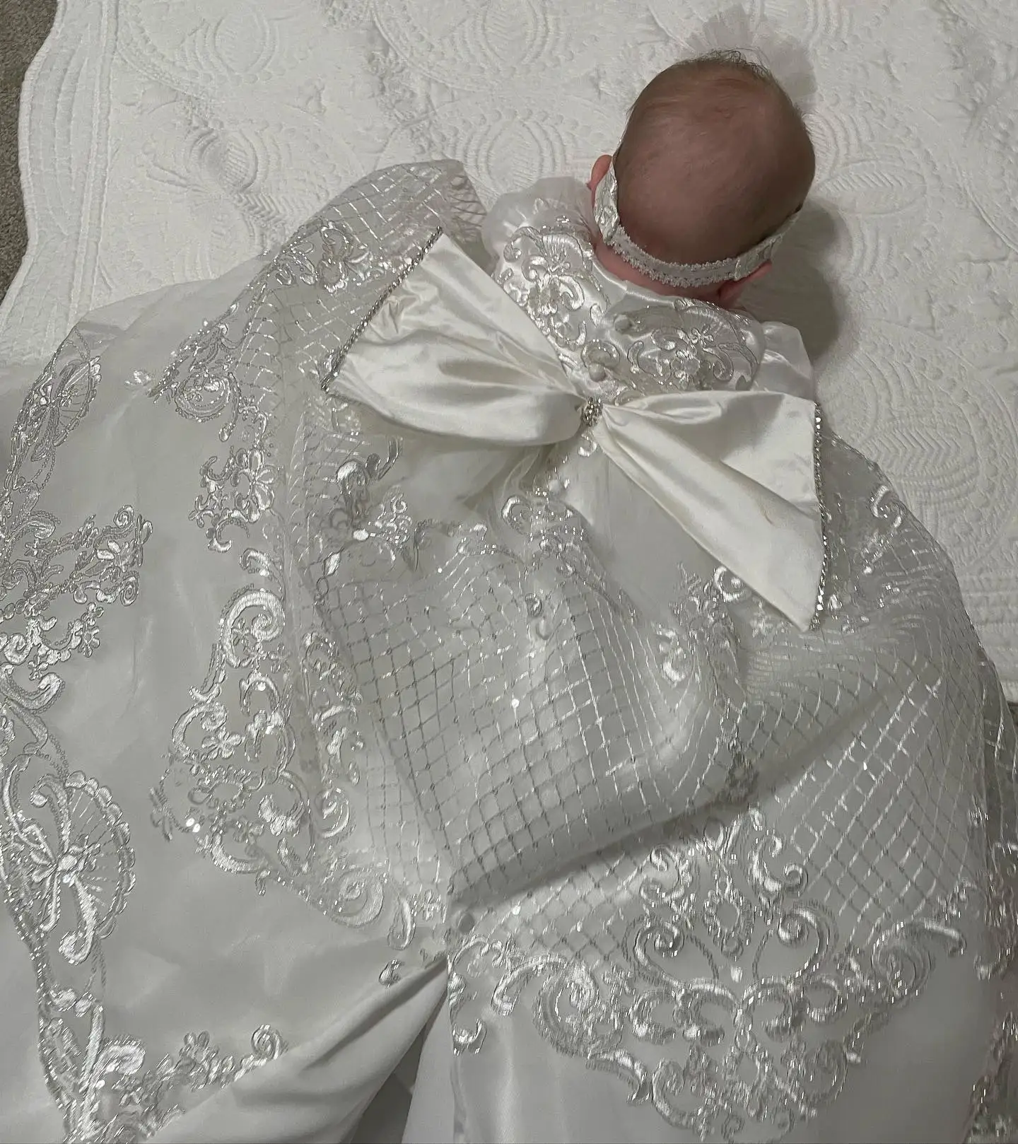 White Satin Christening Gown 2
