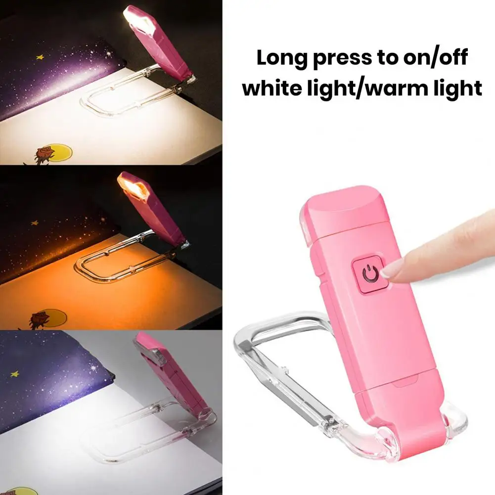 Portable Book Clip Lamp Portable Usb Rechargeable Led Book Reading Light with Soft Folding Clip Lamp for Home School Eye