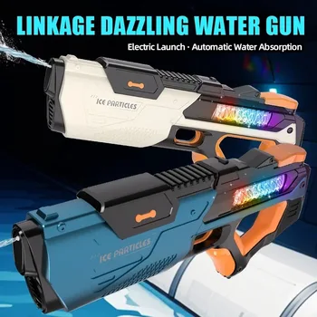 2025 New Electric Continuous Water Gun With Large Capacity Light Automatic Water Absorption Pulse High Pressure Toy Water Gun 1