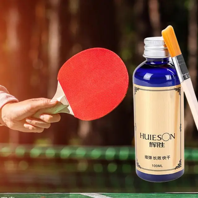 Colla Per Racchette Ping Pong 100ml - Gomma Per Incollaggio, Con Pennello, Per Appassionati - Foto 4