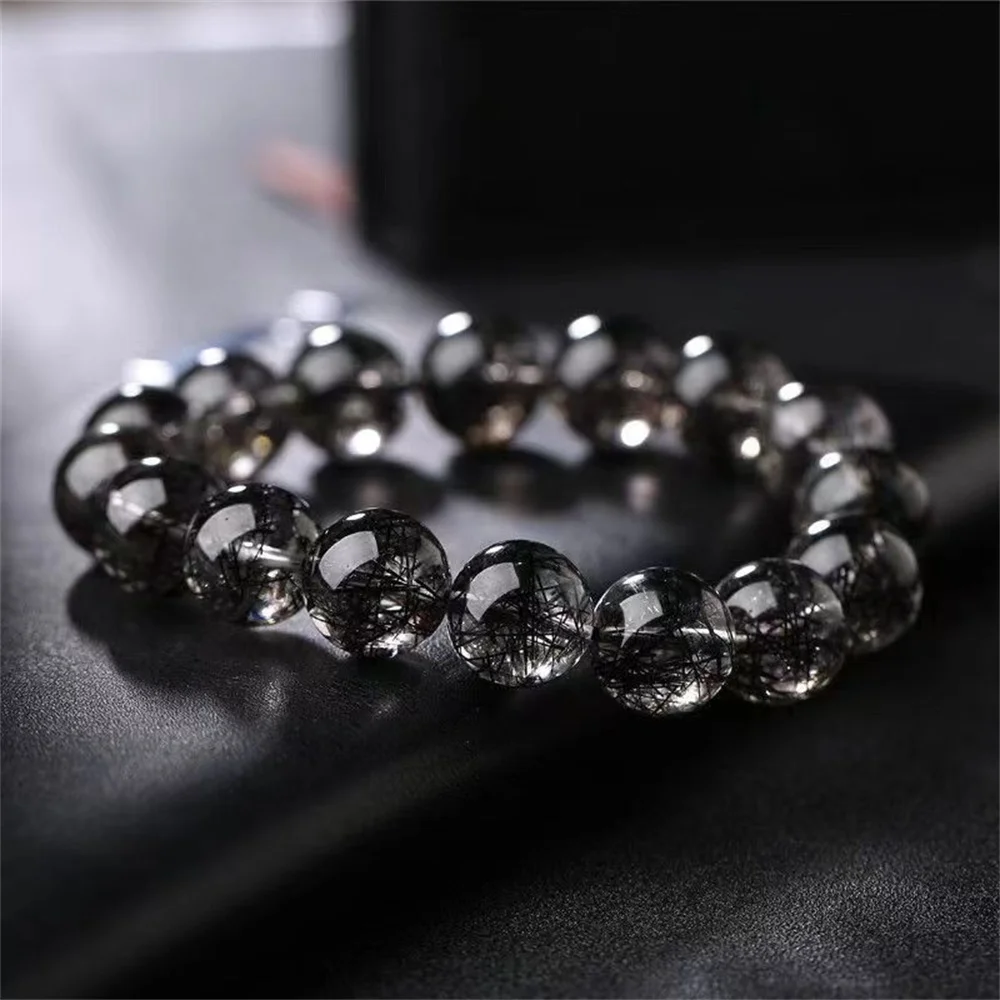 Natural Black Hair Crystal Bracelet Energy Crystal Hair Polycrystal Transparent For Men And Women