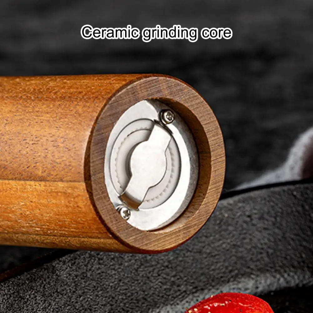 8 Inch Acacia Wood Salt Pepper Grinder Household Manual Seasoning Bottle Adjustable Tightness Pepper Grinder Kitchen Tool