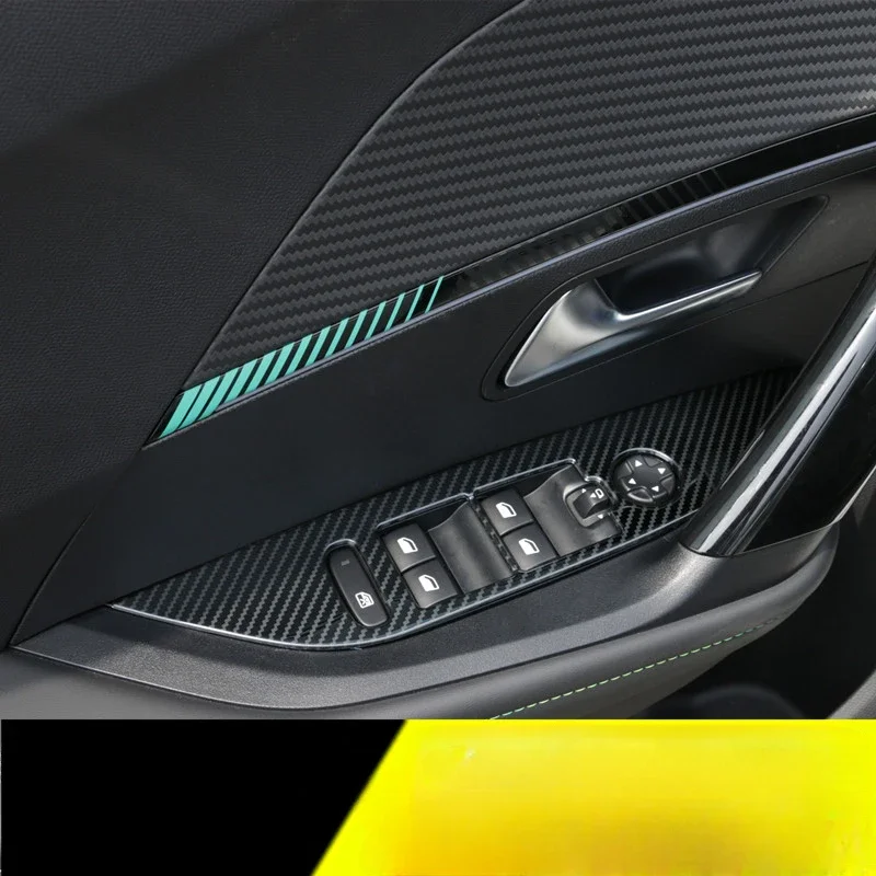 

4 шт., дверные ручки из углеродного волокна для Peugeot 208