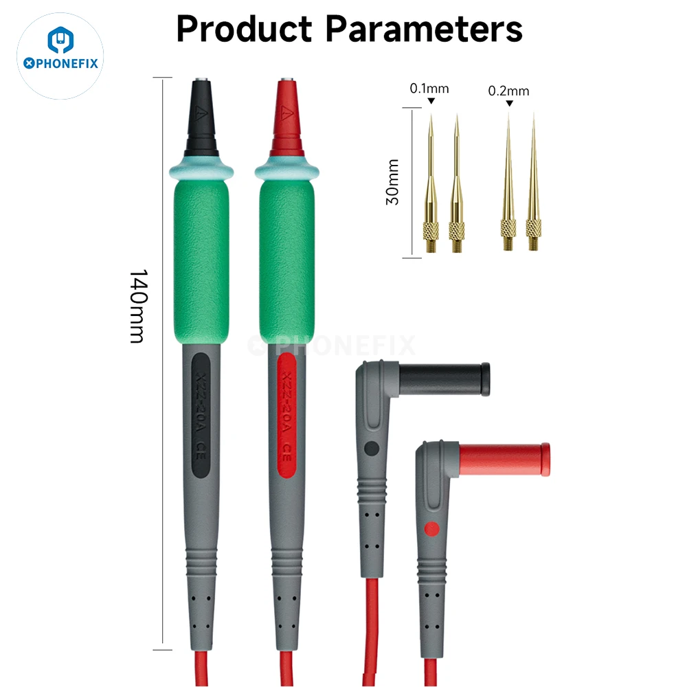 XZZ P2 1000V 25A cavo di prova in Silicone misuratore ad alta precisione multimetro sonda Pin di prova penna a filo per la riparazione di componenti elettrici