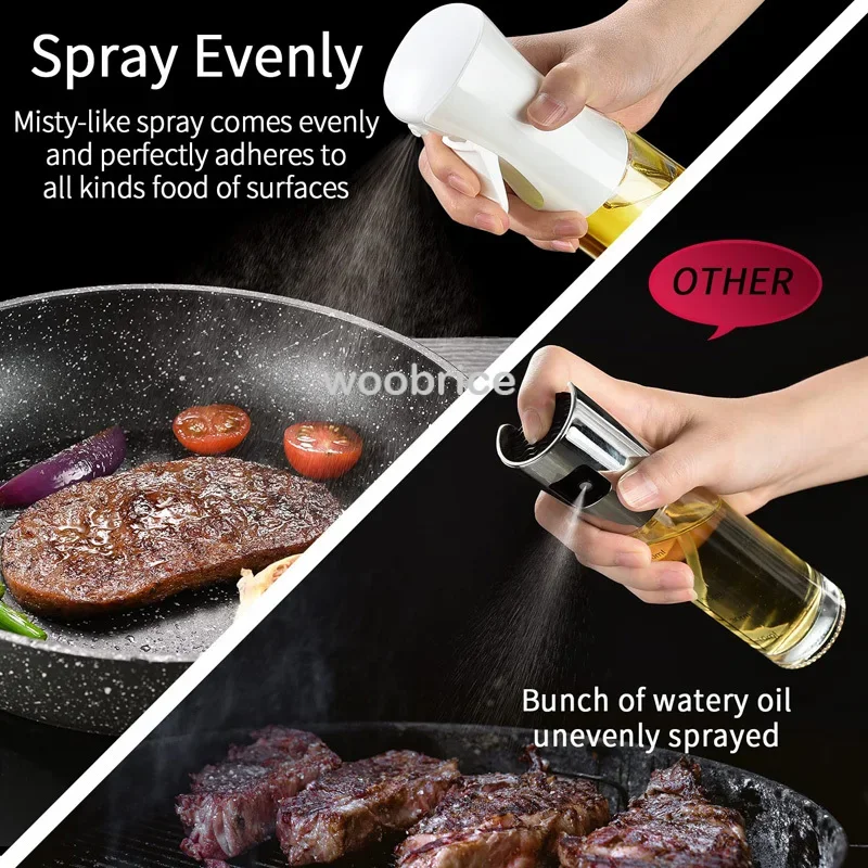 200/300/500ml Oil Spray for Kitchen Oil Nebulizer Dispenser Spray Oil Sprayer Airfryer BBQ Camping Olive Oil Diffuser Brush 5