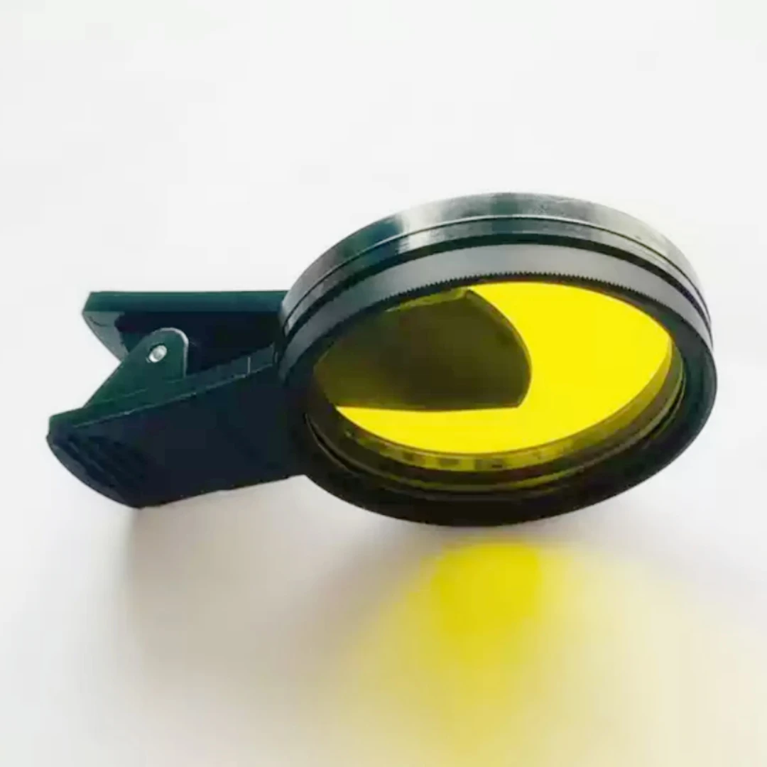510nm IR 통과 노란색 필터 레트로 인물 사진 및 심우주 촬영용 황금색 광학 유리 렌즈 LED 청색광 오염 감소