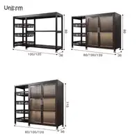 ตู้ครัวที่ทันสมัยเรียบง่ายพร้อมประตูตู้เก็บผักตู้เก็บของอเนกประสงค์ตู้เก็บของหลายชั้น 6