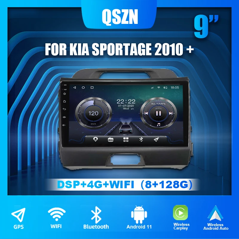 

QSZN Android 11 Car Radio for Kia Sportage 3 4 SL 2010-2016 8+128G GPS Carpaly Auto Video DSP Multimedia Player Stereo Speaker