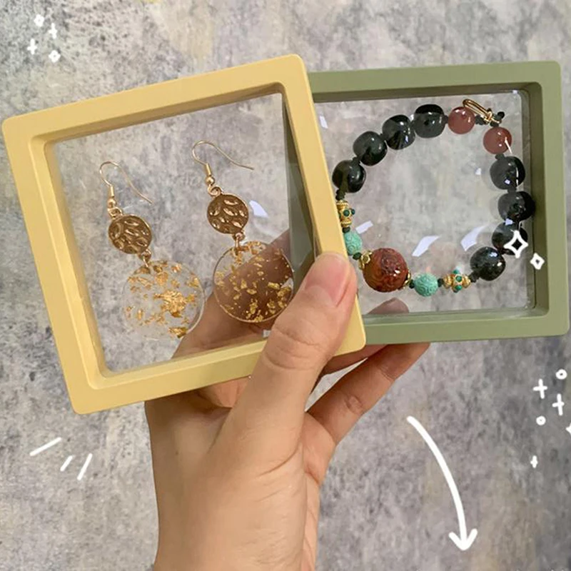 Colorful 3D Floating Picture Frame Shadow display film suspensiony storage transparent box Jewelry Bracelet Packaging Box