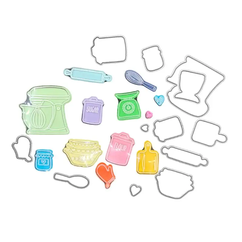 

Kitchenware Silicone Clear Stamp Die Cuts Combo Great Gifts for Children Adults