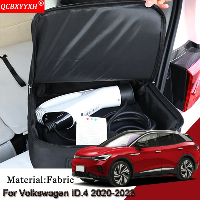 

Автомобильная сумка для хранения зарядного кабеля EV для Volkswagen ID.4 ID4 2020-2022 2023, зарядное устройство, розетки, водонепроницаемые, огнестойкие