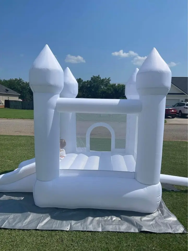 Customization Oxford 9x9x7ft White Bounce House With Ball Pit For Toddlers Inflatable Bouncy Castle Free Shipping To Door 3