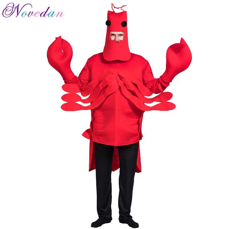 

New Halloween Costume Carnival Purim Halloween Funny Costume For Men Adult Red Lobster Costume Lobster Langouste Cosplay