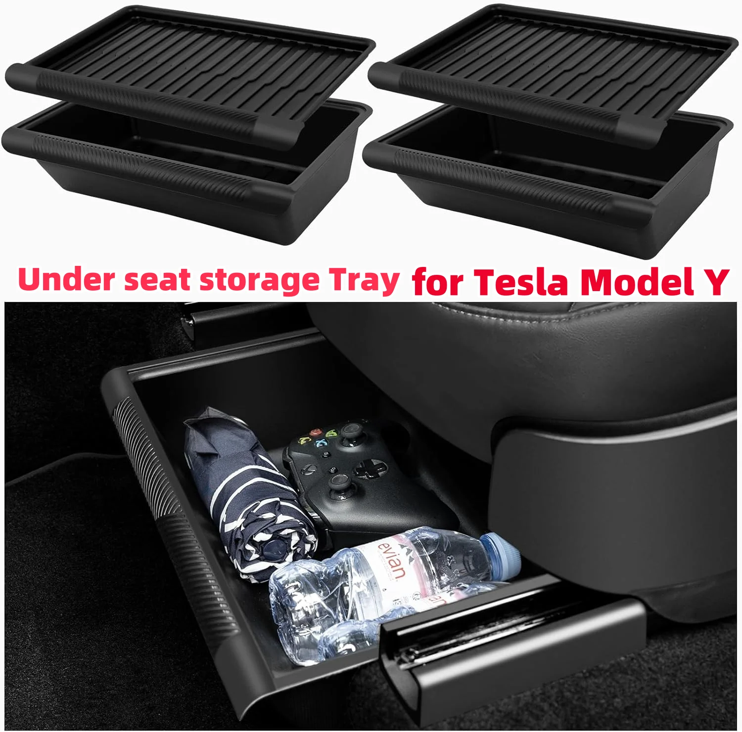 BAC DE RANGEMENT Caché Pour Tesla Model Y 2021-2023 (avec Couvercle) FR