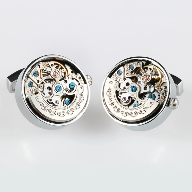 Heißer Uhr Bewegung Manschettenknöpfe Für Herren Lepton Steampunk Getriebe Uhr Mechanismus Manschettenknöpfe Männer Französisch Hemd Manschetten Manschettenknopf gemelos – Detail 6