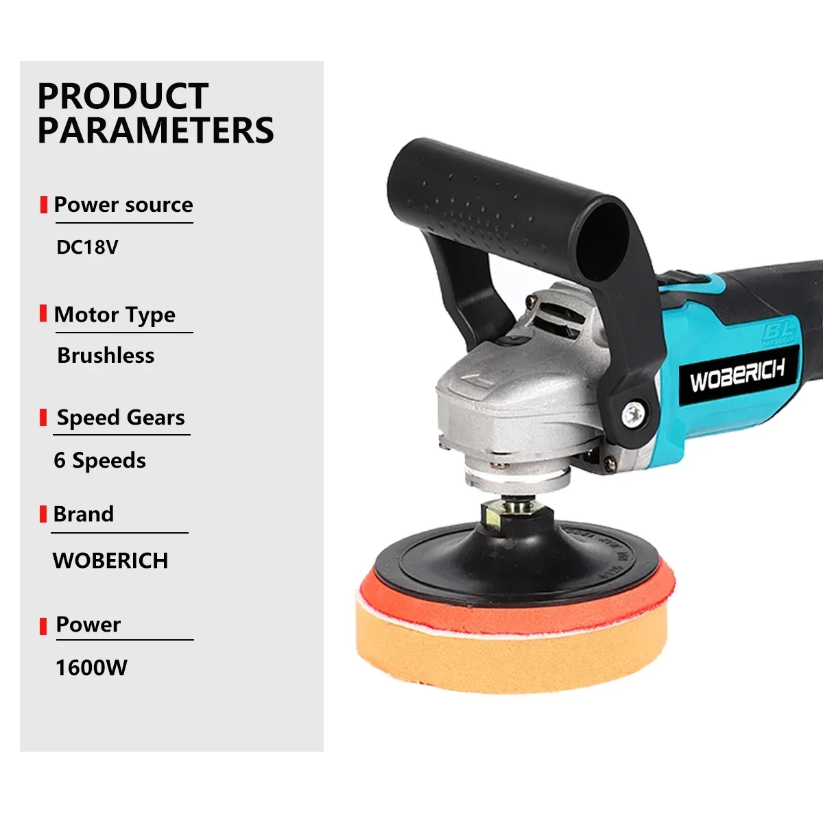 6 Gears Brushless Electric Polishing Machine Car Polisher Angle Grinder Grinding Machine No battery for Makita 18V Battery Car Polisher Cordless Car Polisher Electric Polisher
