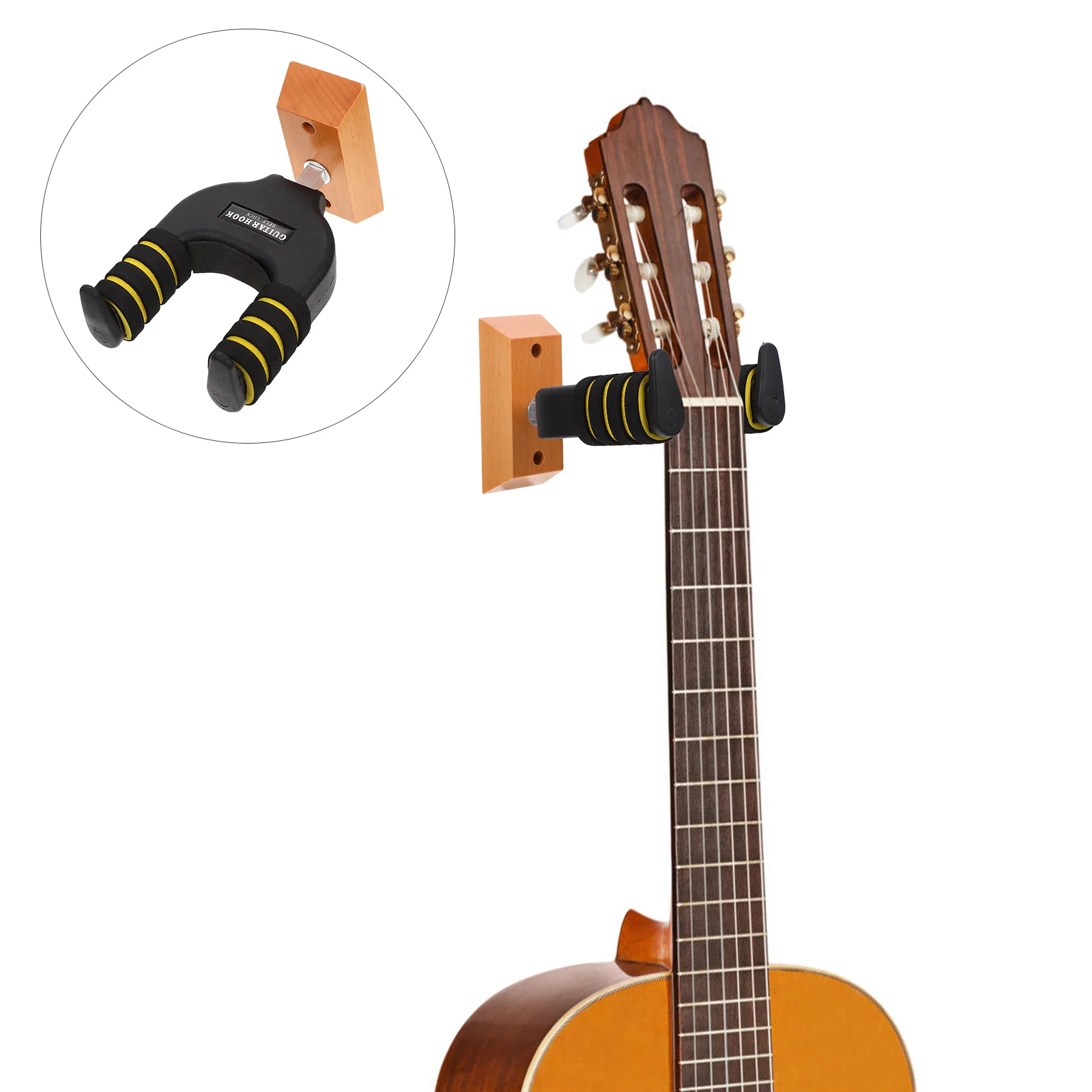 

Hooks Hanger Hook Wooden Mount Ukulele Holder Stand Home Abs Automatic Locking Displaying Wall Rack