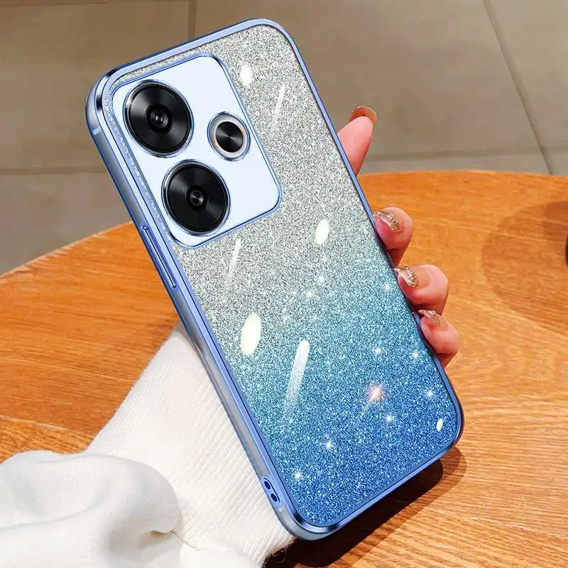 Shiny Glitter Plating Silicone Camera Lens Protective Case - Soft Back Cover