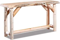 Live Edge Log Sofa Table (Natural) — Rustic Live Edge Log Furniture 1