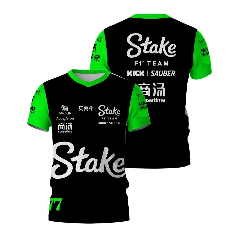 Stake Nico Hulkenberg Gabriel Bortoleto F1 Teamwear T-Shirt Men Hot Sale New Summer Women Short Sleeve Tops Shirts Children