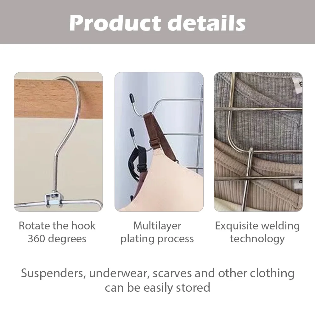 Houesehold Foldable Multi-layer Underwear Hanger Camisole Bras Tank Tops Hanger Multifunctional Storage Space Saving Organizers 5