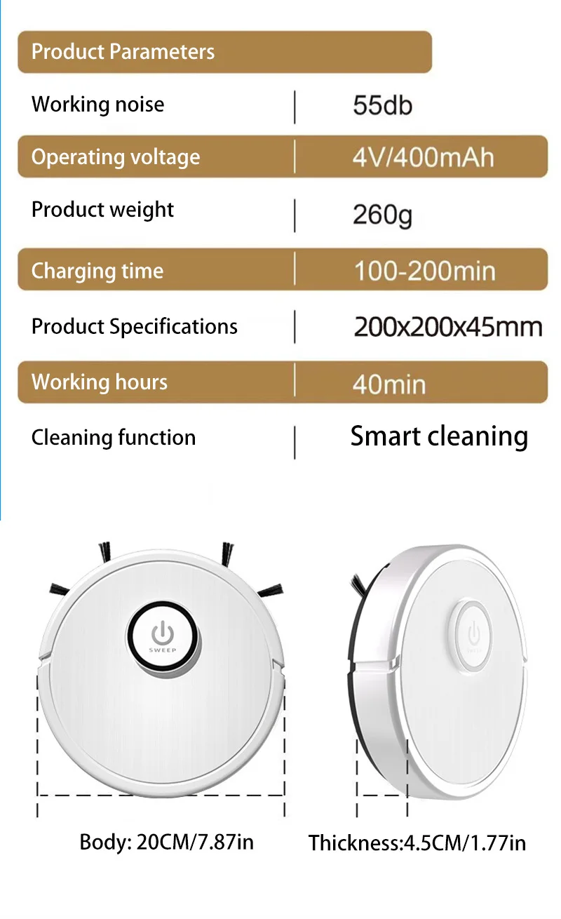 Lenovo 3-in-1 Intelligent Robot Vacuum Cleaner 6000Pa Strong Suction Sweep Mop Charge USB Laser Navigation Pet Hair Hard Floor