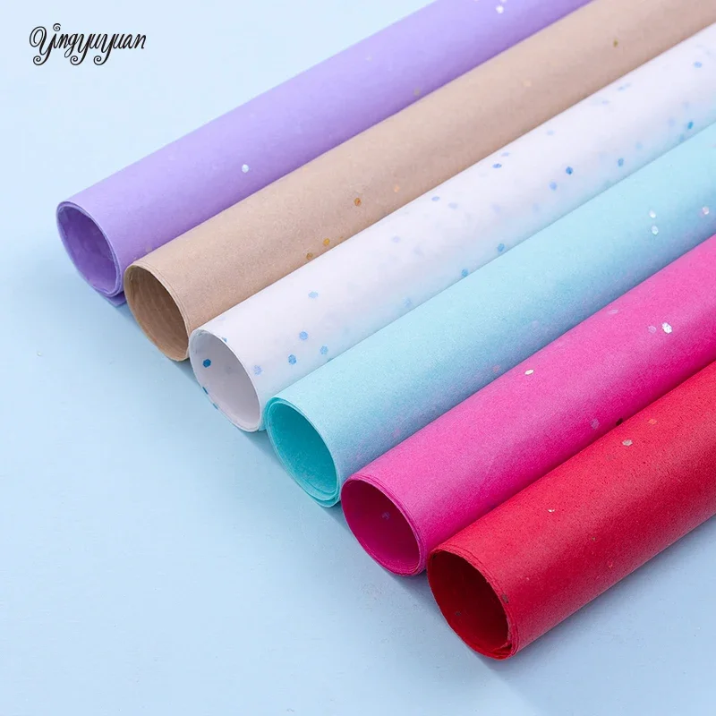 50*66 Cm Gift Wrapping Paper DIY Handmade Craft Laser Sequins Pattern Tissue Paper 10Sheets/lot Floral Packaging Material