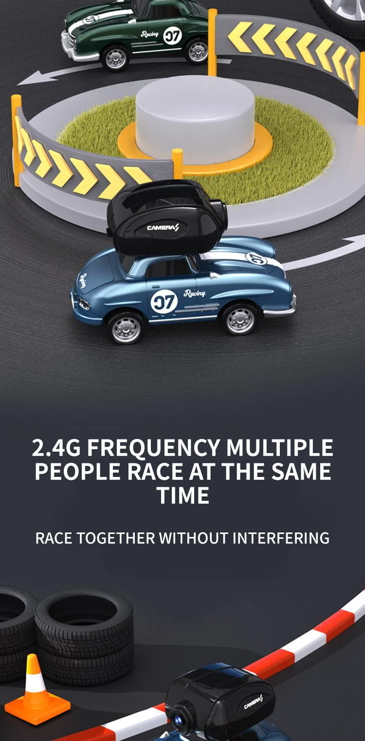 Mini Rc Car with Camera HD Wifi Fpv Pocket Racing Drift Vehicles Light Music Remote Control Car Radio Controlled Cars Toys Boys 