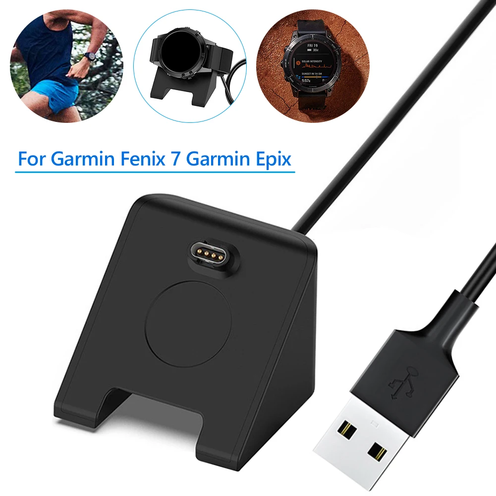 For Garmin Fenix 7 7s 7x Garmin Epix 100cm Usb Charger Cable Bracelet Charging Dock Cradle For
