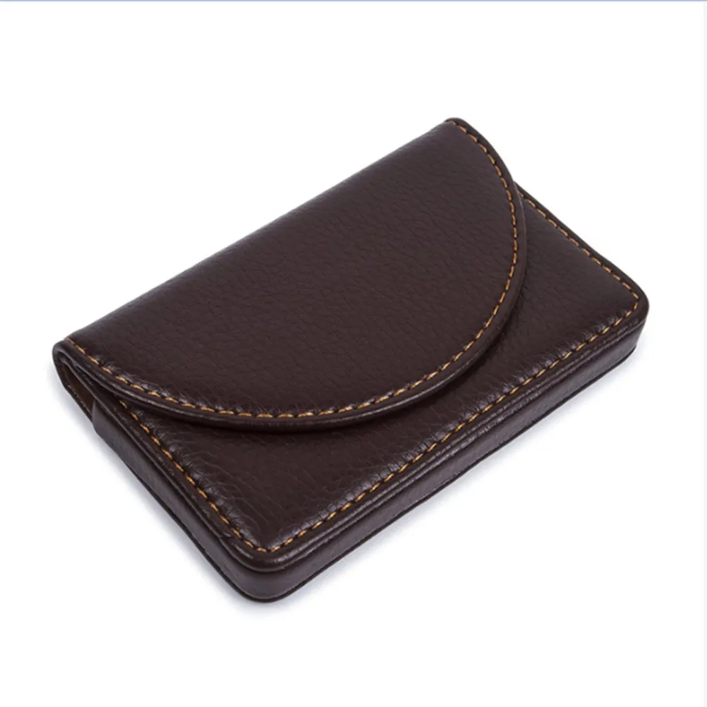 명함 홀더 케이스 커피 휴대용 스테인레스 철 PU 마그네틱 잠금 남성 여성 이름 케이스 비즈니스 주최자