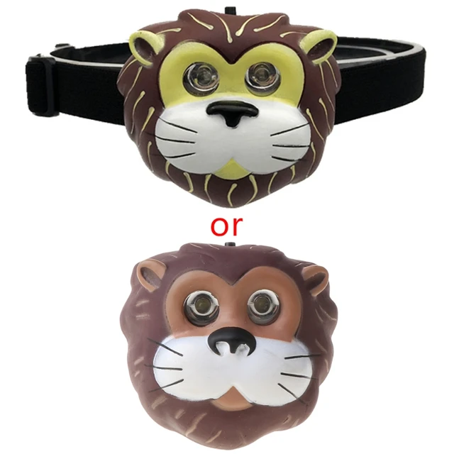 VOVOL Lampe frontale à LED pour enfant avec bandeau, motif animal de dessin  animé, lampe de poche SOS pour enfants, cadeau pour les enfants, la