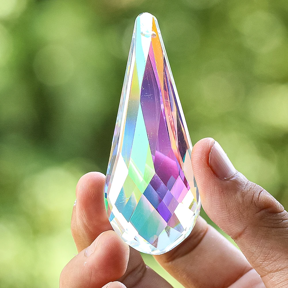 75mm Rainbow Crystal Suncatcher Prism Hanging Light Catcher Chandelier Lamp Lighting Drop Car Pendant Shinning Garden Decoration