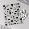 Kawaii Little Black Cat Nail Stickers Cartoon Cute Cat Stars Letters Nail Sliders Y2K Korean Japanese Nail Art Manicure Decors 6