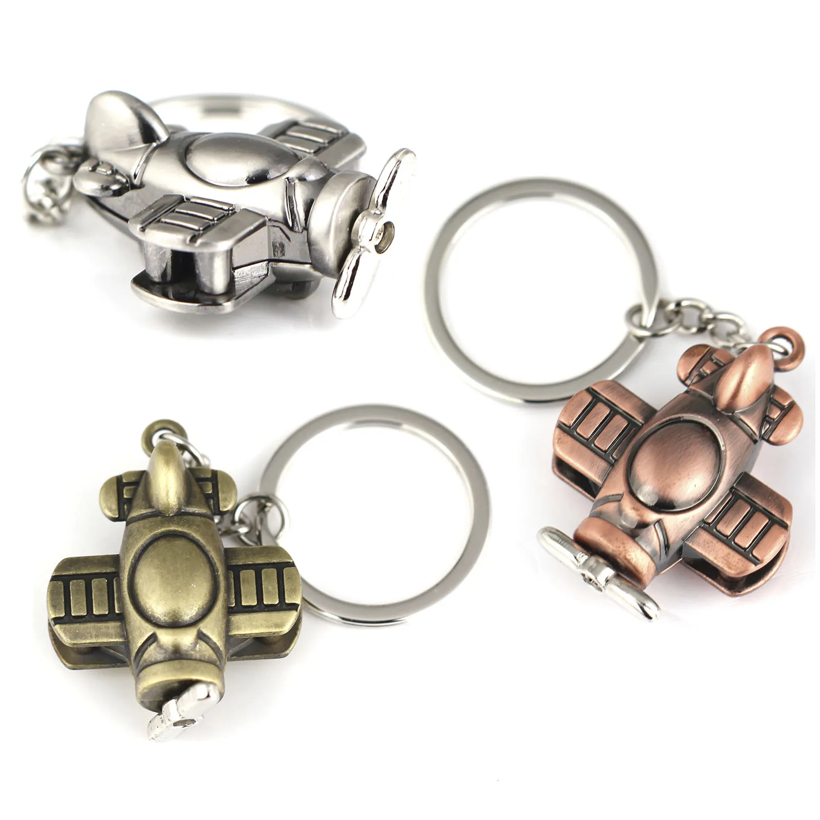 Plane Model Keychain Classic Accessories Multicolor Propeller Spinning