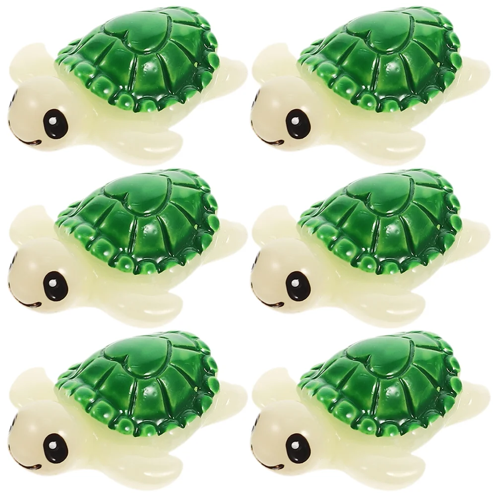 

6 Pcs Mini Turtle Model Figurines Bulk Animal Tiny Animals Toy Synthetic Resin Tortoise Figure Toys Sea ​​turtle Figures