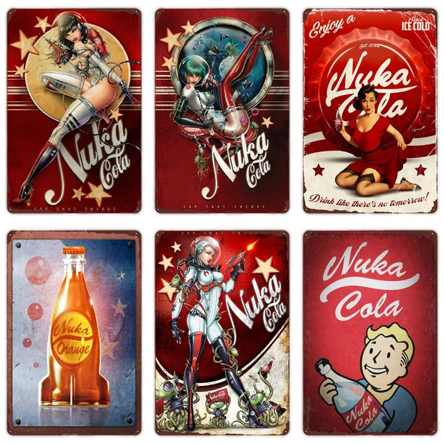 Ice Cold Nuka Cola Vintage Metal Retro Poster Plate, Plaque, Bar