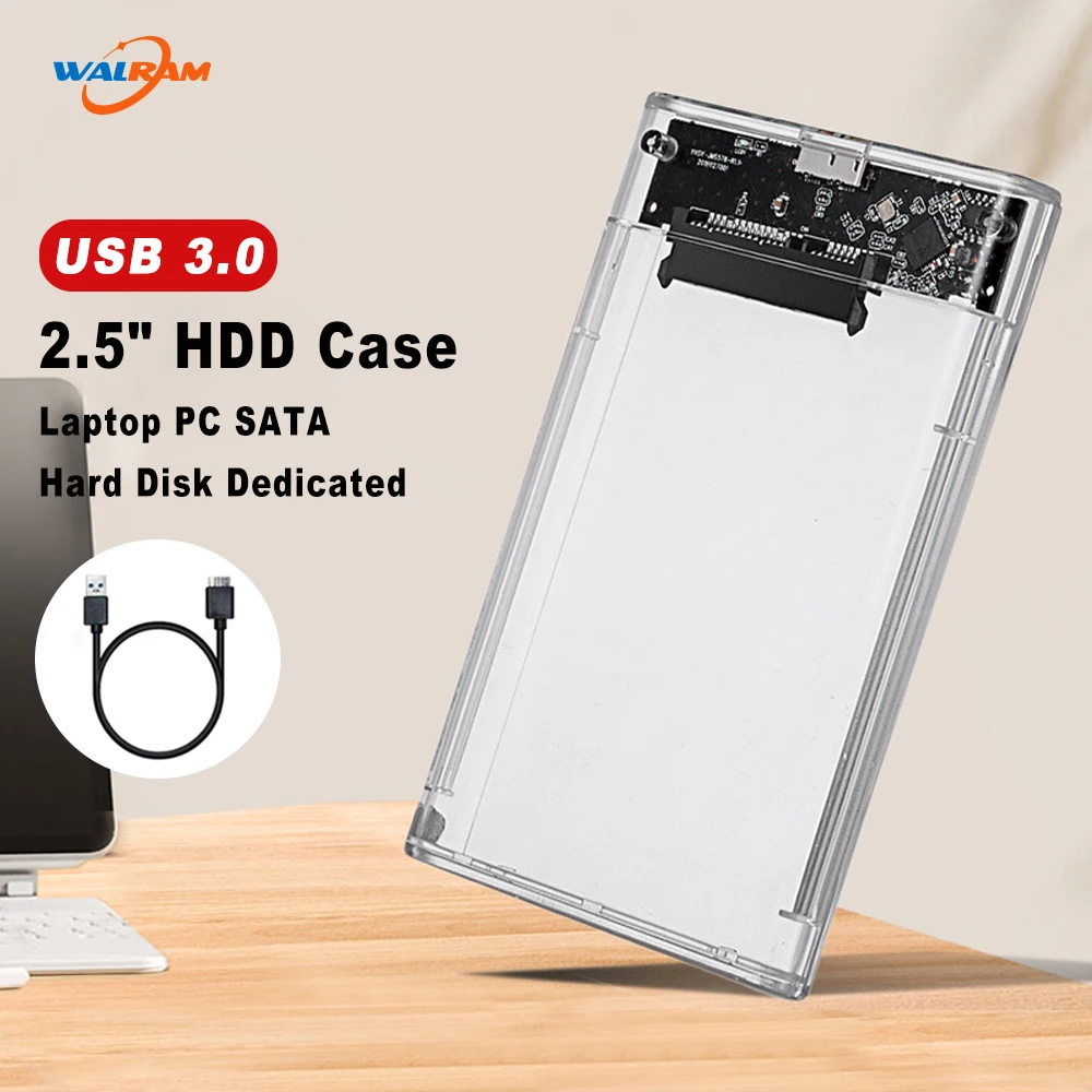 USB 3.0 HDD Enclosure 2.5inch SATA SSD Hard Drive Case 5Gbps Transfer Speed Transparent Design Mobile External Housing external hard drive case ssd enclosure external hard drive box hard disk case hard drive enclosure hdd case enclosure
