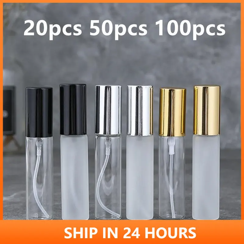 

20/50/100PCS 5ML 10ML 15ML Clear Frosted Glass Perfume Bottle Spray Atomizer Empty Sample Vials Refillable Mini Sprayer Bottle 3