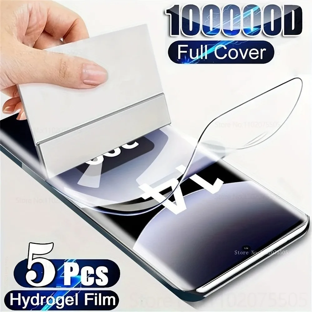 5 Stück Vollflächige Hydrogel-Folie für Xiaomi 12 Pro 12S Ultra 13 Ultra 13 Lite Mi 11 Ultra 10S HD Weicher Displayschutz 15 Pro 14Pro