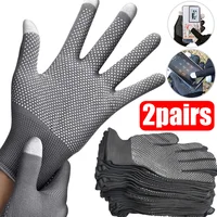 Non-slip Touchscreen Nylon Gloves Men Women Summer Outdoor Riding Sport Fitness Breathable Non-slip Sunscreen Half Finger Gloves 1