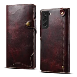 Premium Cowhide Leather Wallet Case with Card Holder and Soft Cover - Samsung Galaxy S20 Ultra (Red)