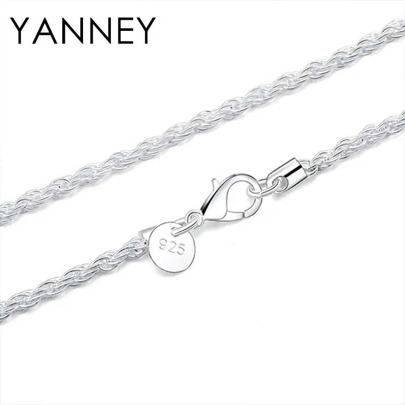 

New Trendy 925 Silver 3MM 16/18/20/22/24 Inches Rope Chain Man Necklace For Women Fashion Wedding Gifts Accessories