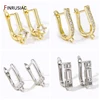 18K Gold Plated Brass Ear Wire Fixture Shvenzy Basic Earring Hooks For DIY Handmade Women Zircon Earrings Making Accessories