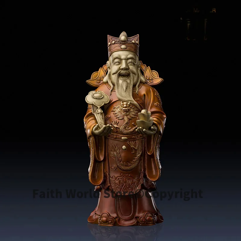 

GOOD --HOME LIVING ROOM office SHOP TOP Decor ART --High-grade God of wealth Fortune Buddha FENG SHUI brass statue sculpture